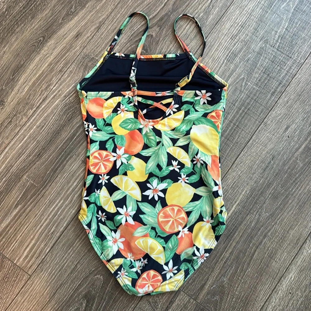 Old Navy Kids One Piece Swimsuit - Citrus Print - Picture 2 of 6
